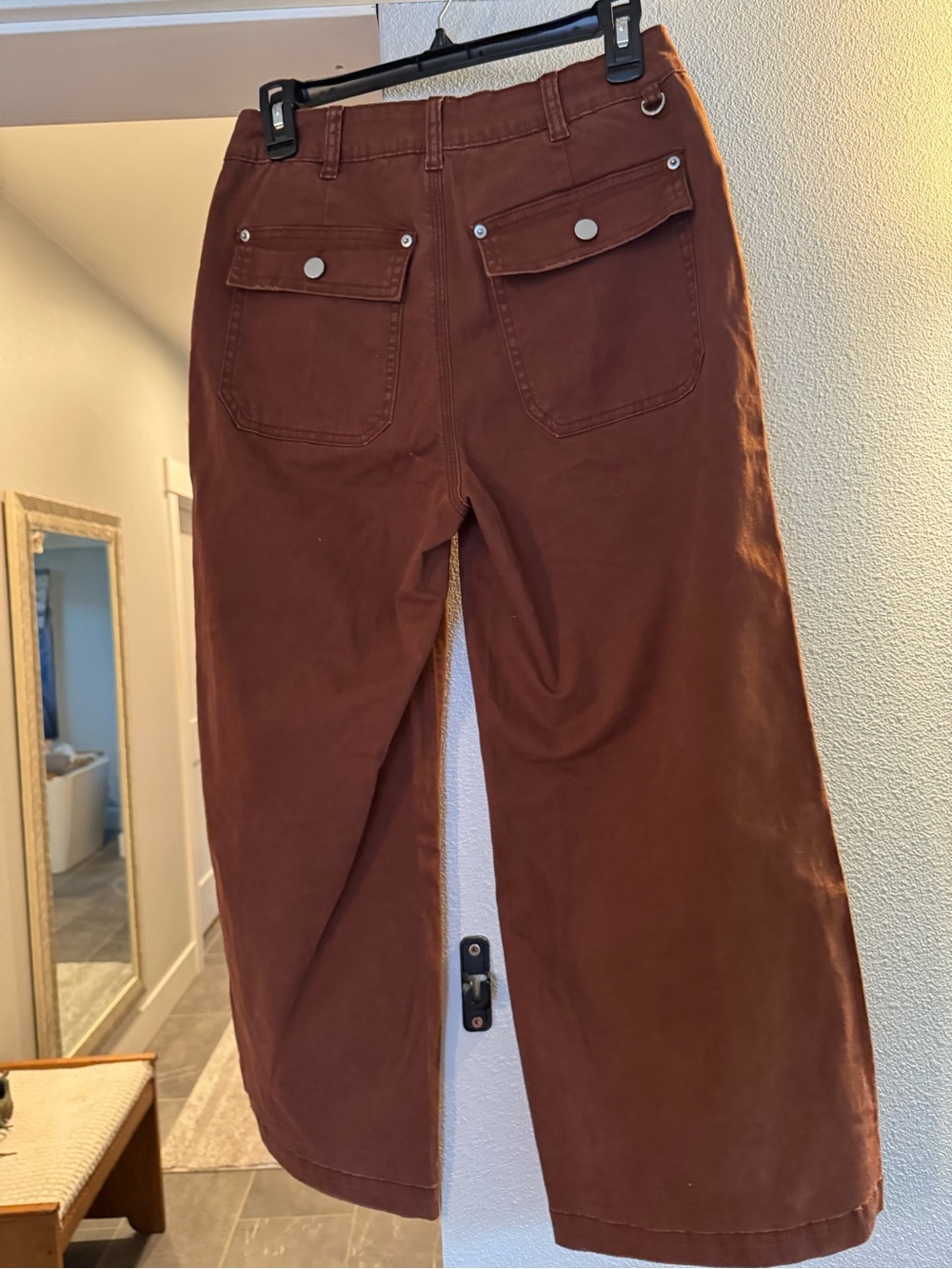 Flamingoals Women’s Wide Leg Jeans - Rust Brown - Picture 3 of 4